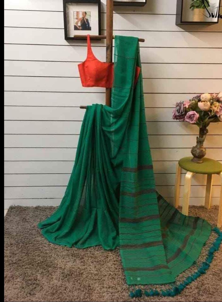 Santipur Saree MarketEXCLUSIVE PRIMIUM QUALITY KHESH COTTON SAREE