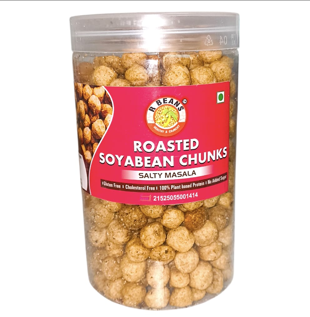 RBEANS Soyabean Roasted Chunks – High Protein Crunchy Snack , Healthy Plant-Protein Bite -200 GM 