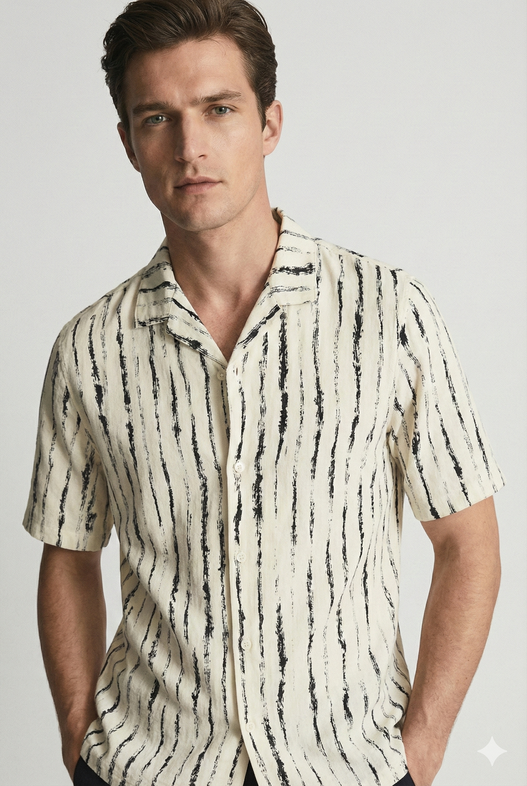 SELF DESIGNED WHITE SHIRT