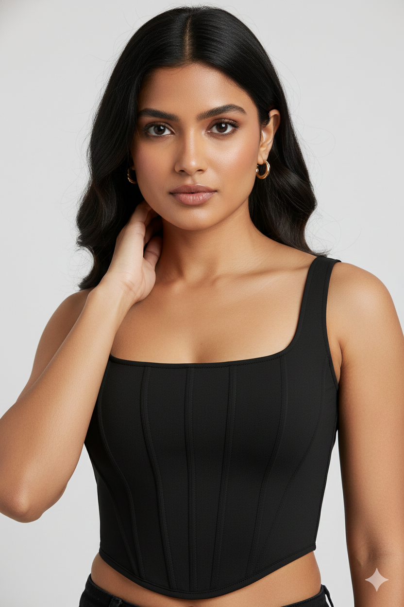 BLACK STYLISH TANK TOP