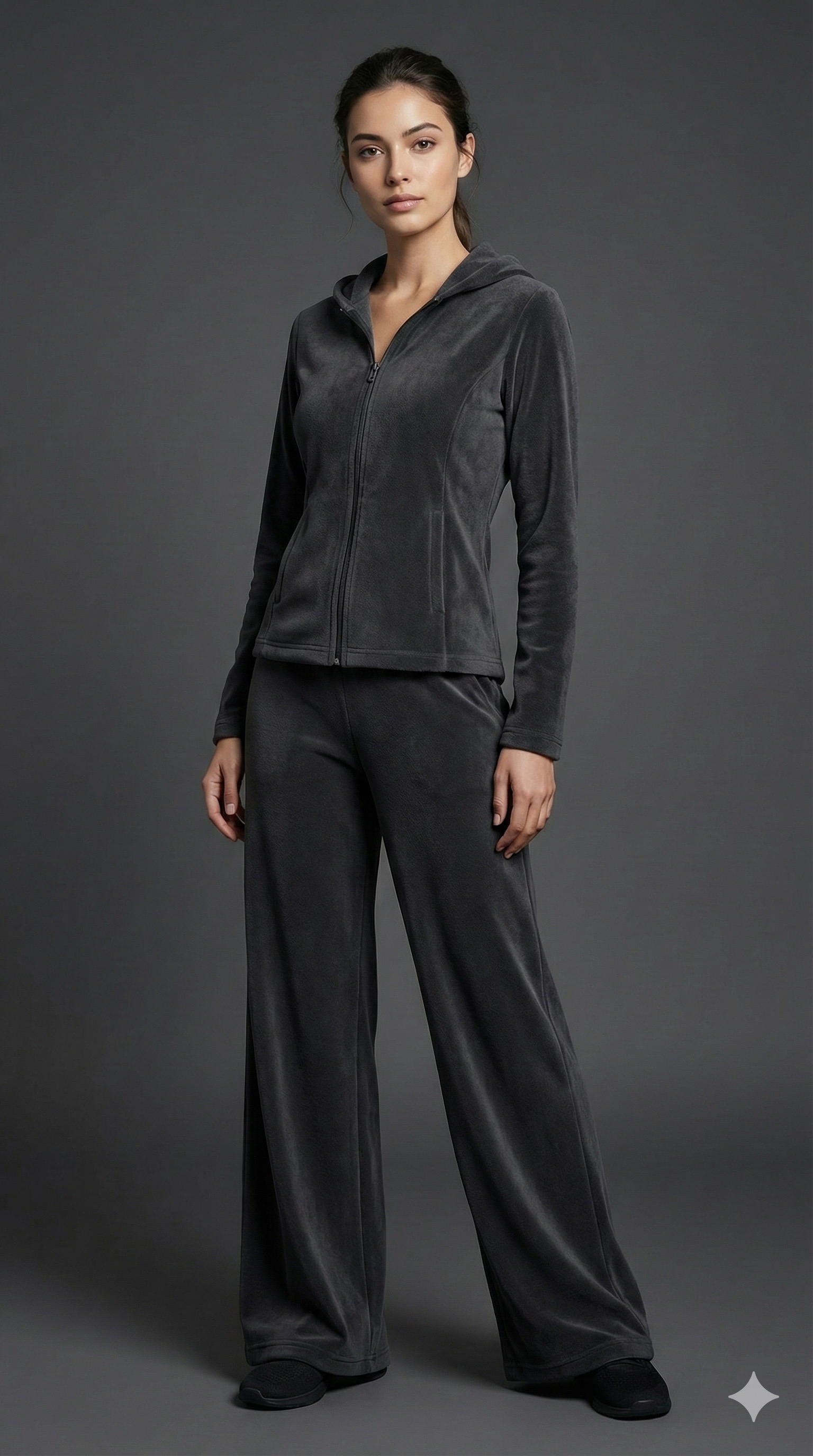 WOMEN VELVET ZIP HOODIE