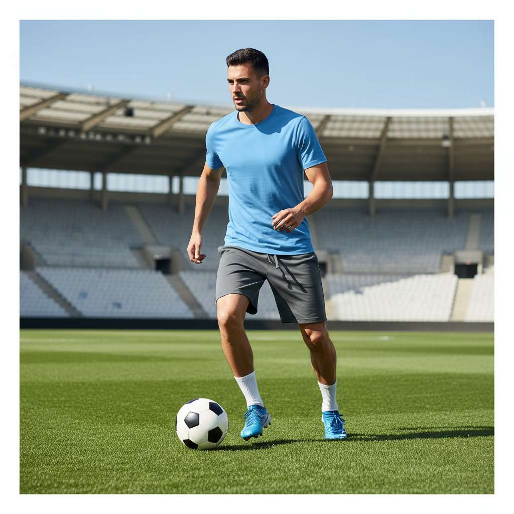 MEN PLAIN REGULAR T-SHIRT | LIGHT BLUE