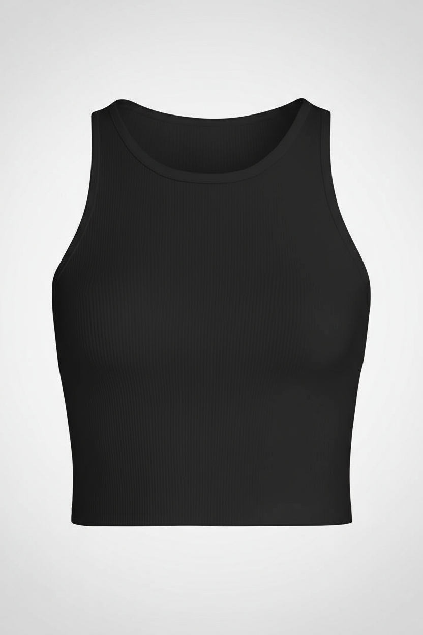 WOMEN RIBBED TANK TOP | BLACK