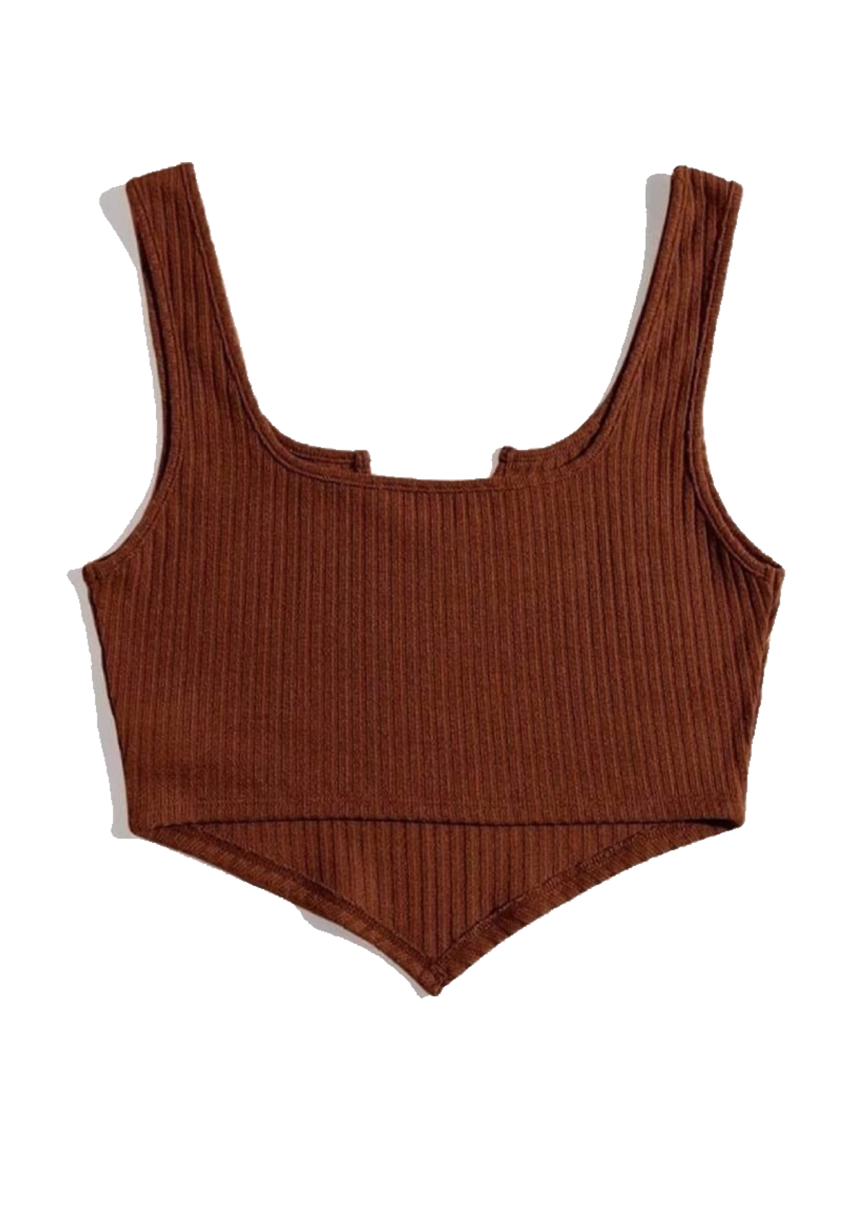 RIBBED TANK TOP BROWN