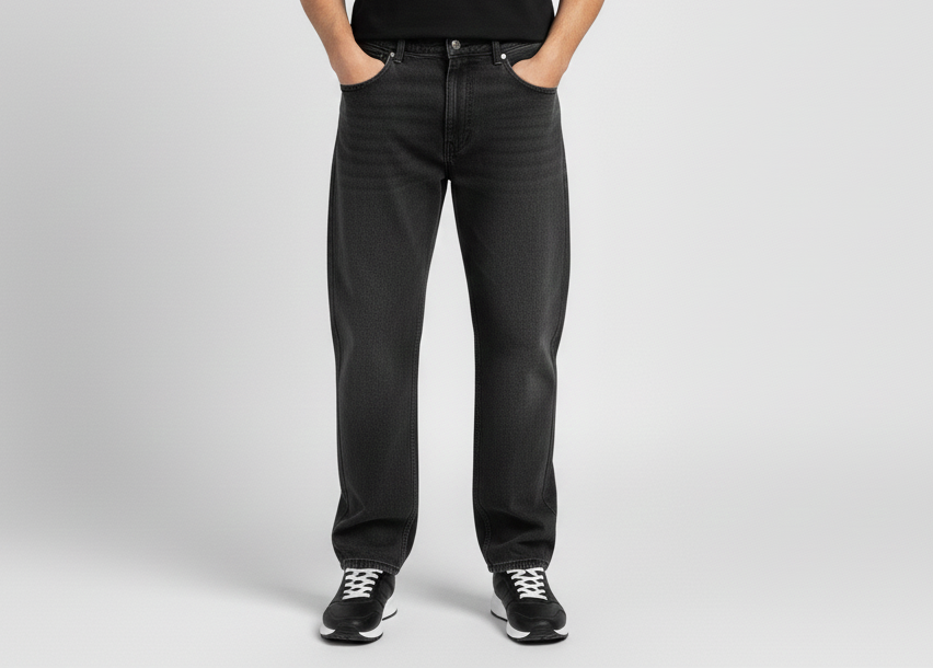 MEN BAGGY FIT JEANS Black | Black Shaded