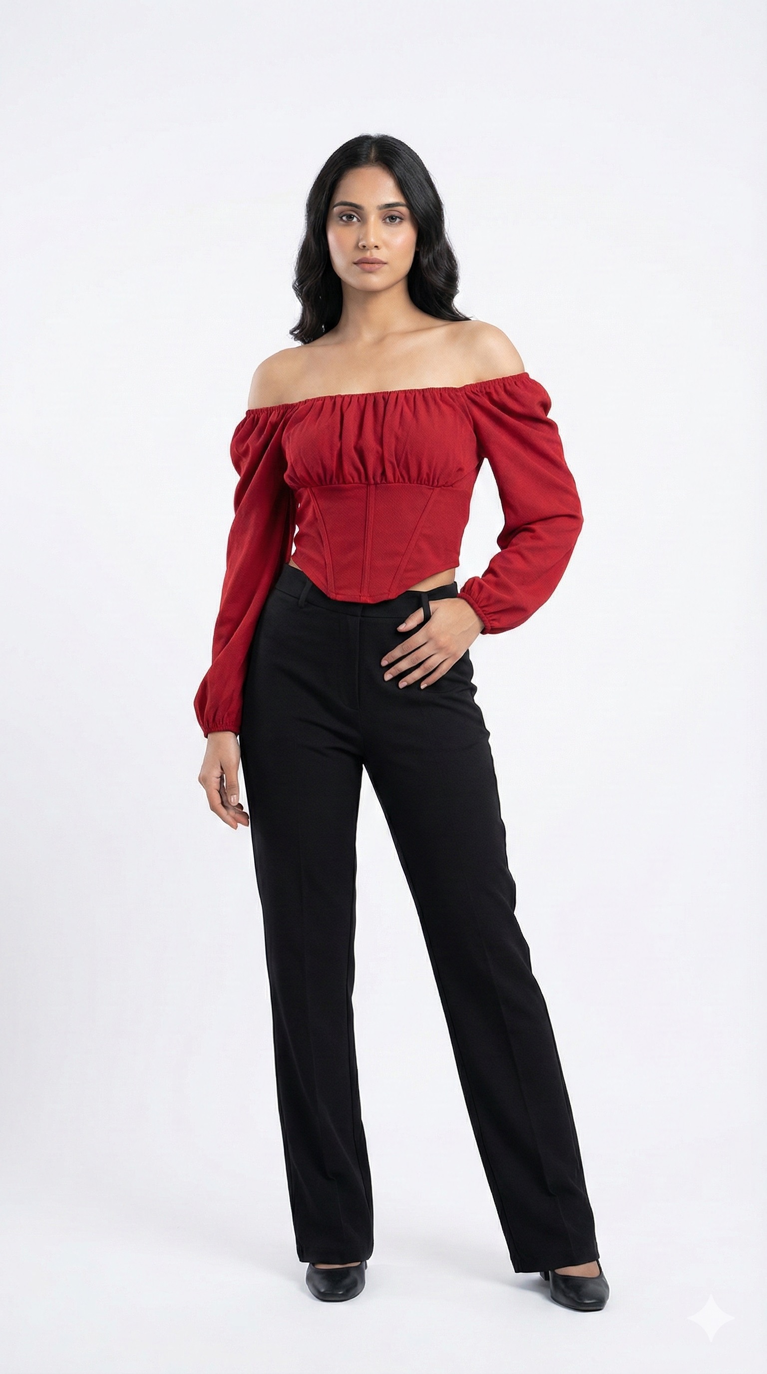 MAROON STYLISH CROP TOP