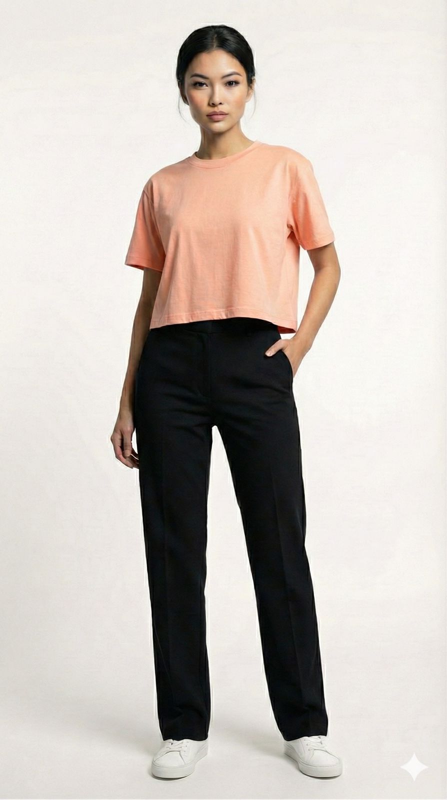 Women Plain Crop Top | PEACH FUZZ