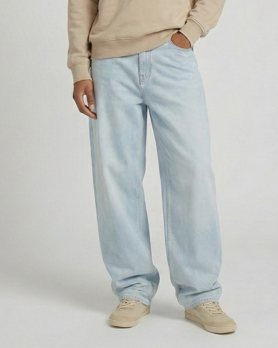 MEN BAGGY FIT JEANS Blue | Ice Blue Denim