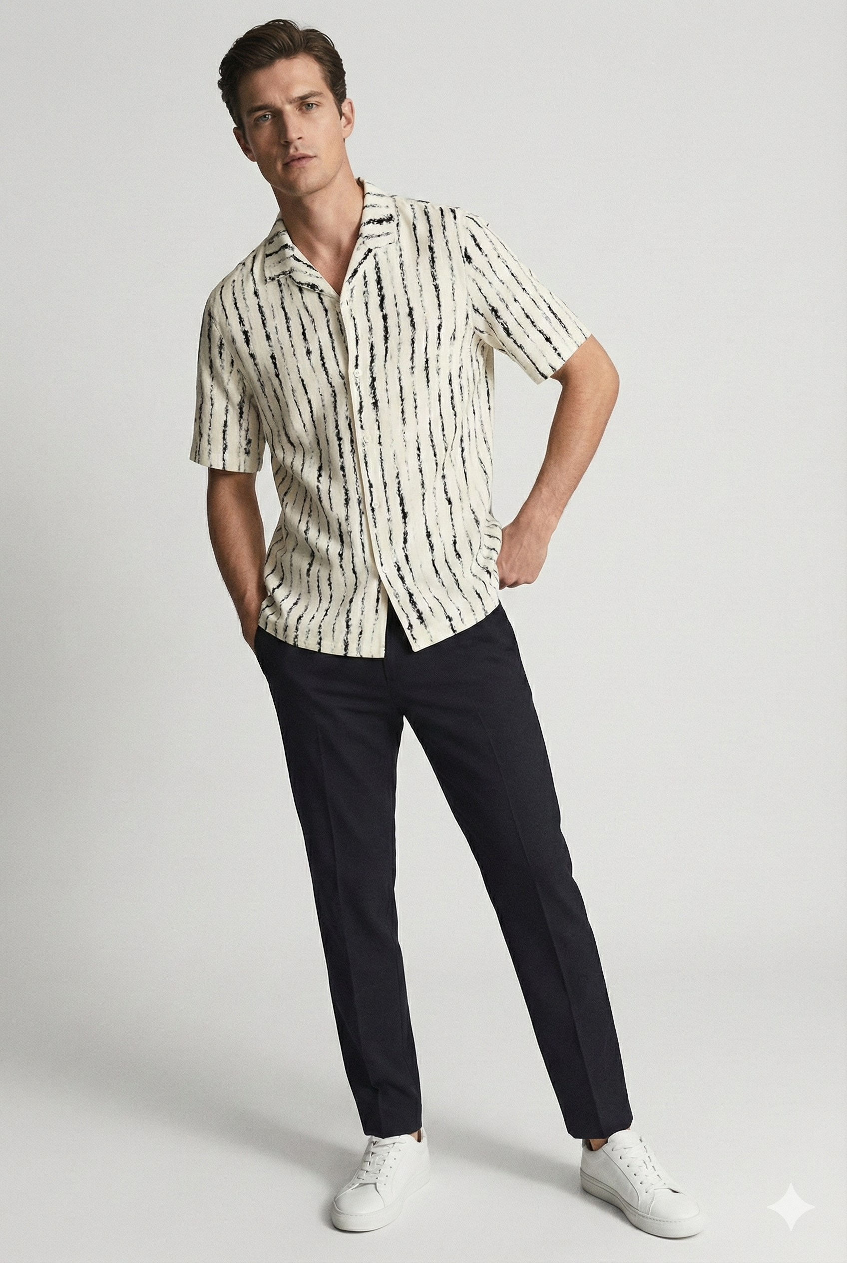 SELF DESIGNED WHITE SHIRT