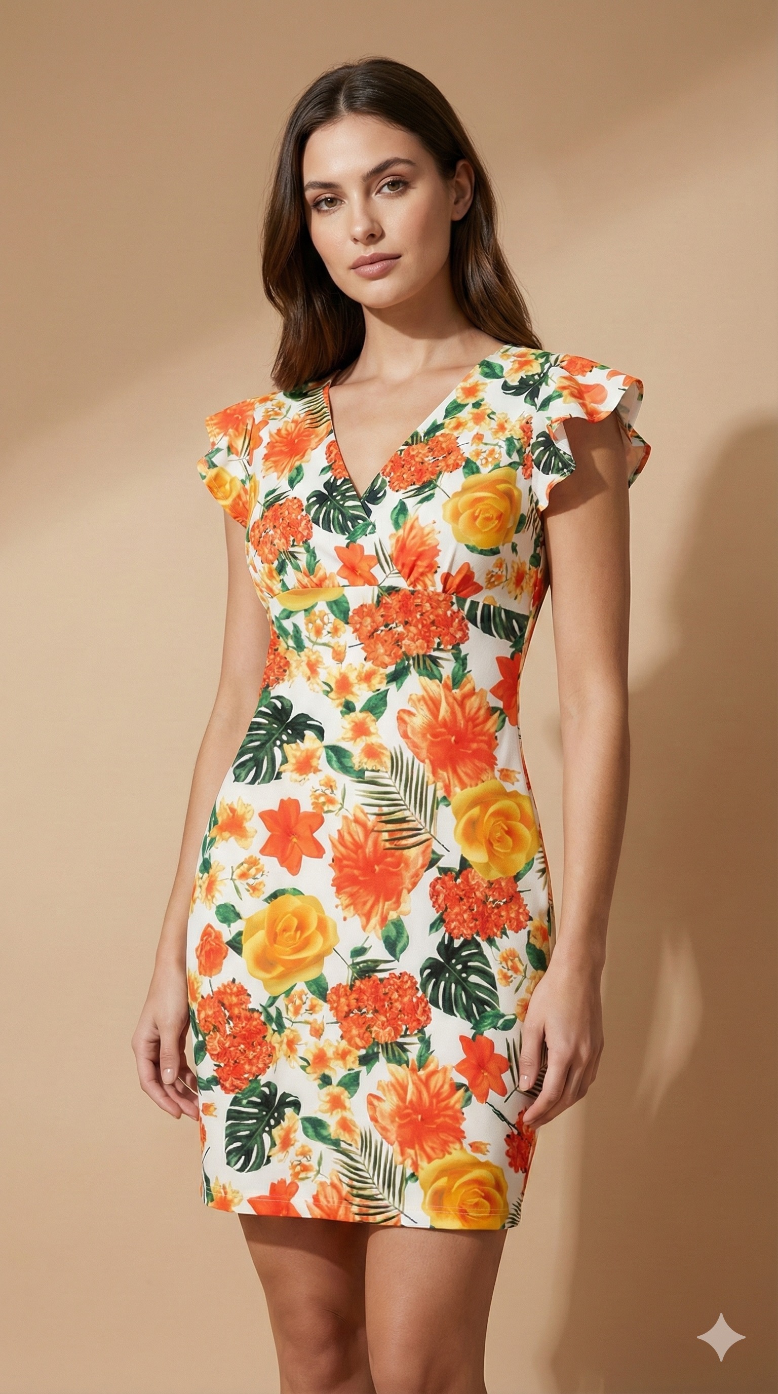 FLORAL PRINTED BODY-CON DRESS