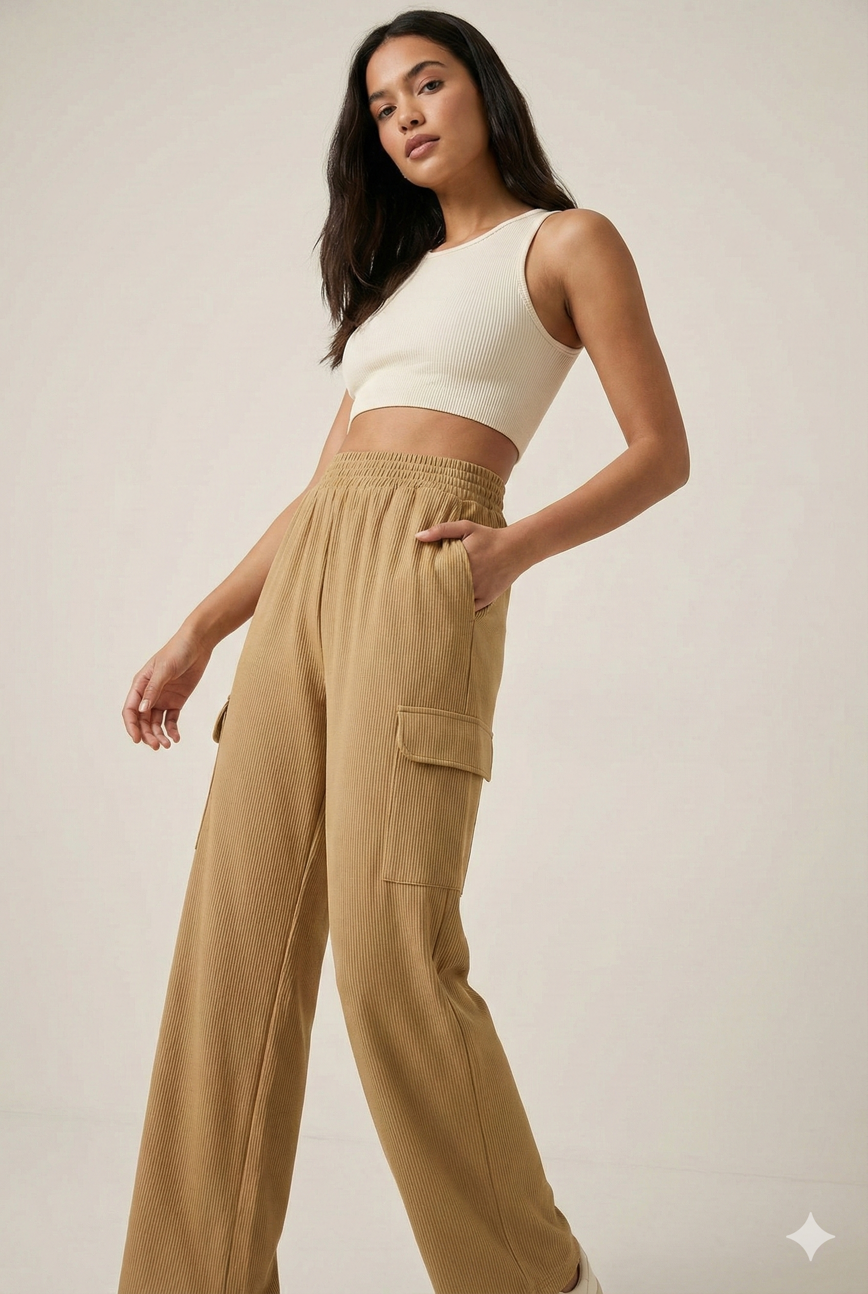 WOMEN CARGO PANTS | Beige