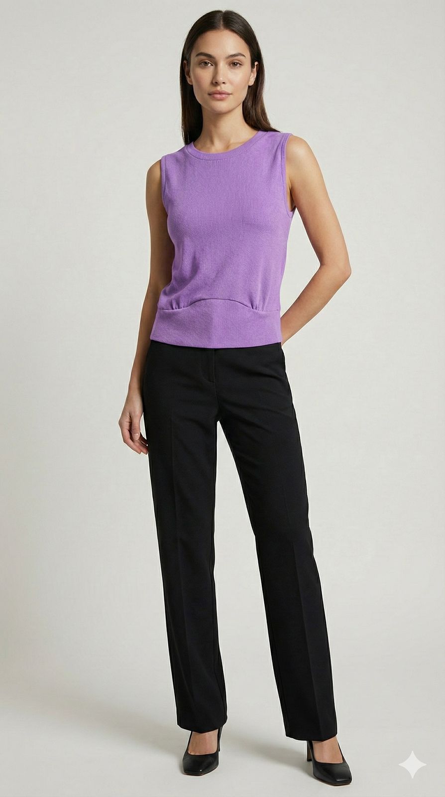 Ribbed Knit Crop Tank Top | LAVENDER