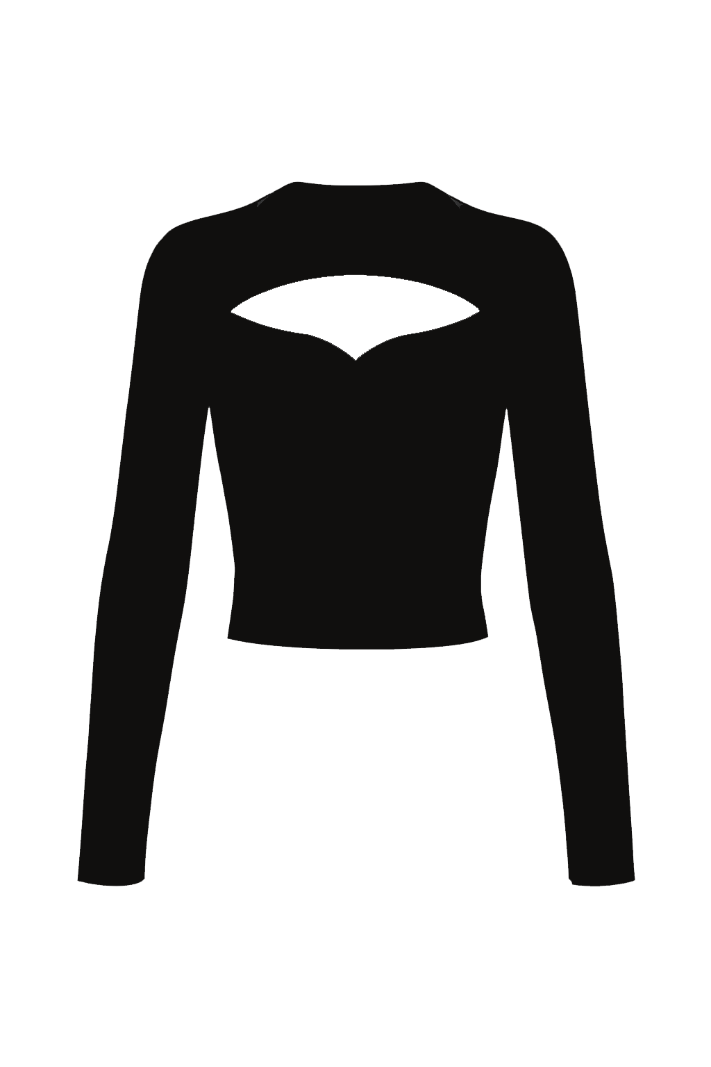 Black Ribbed Mock Neck Cut Out Top