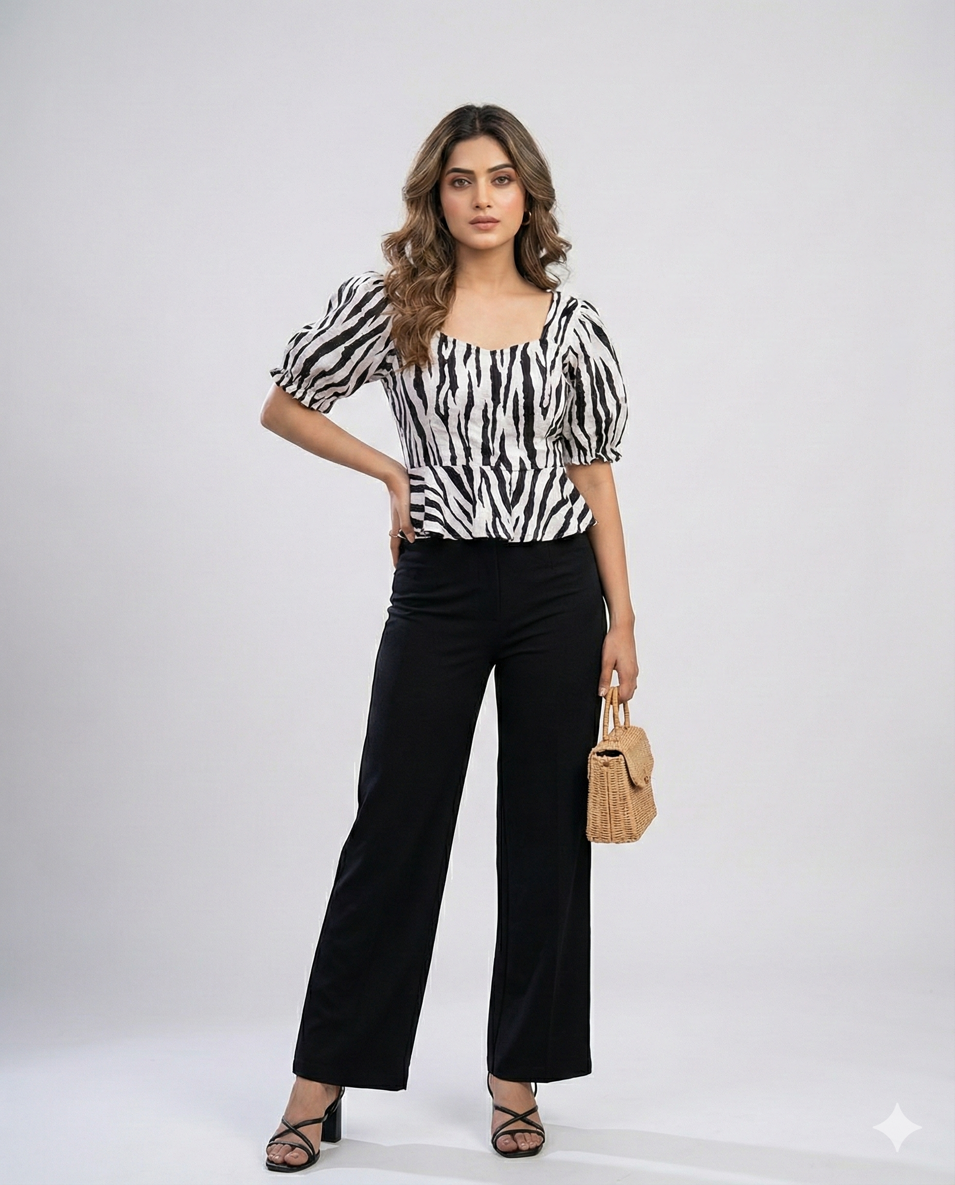 ZEBRA PRINT PEPLEM TOP