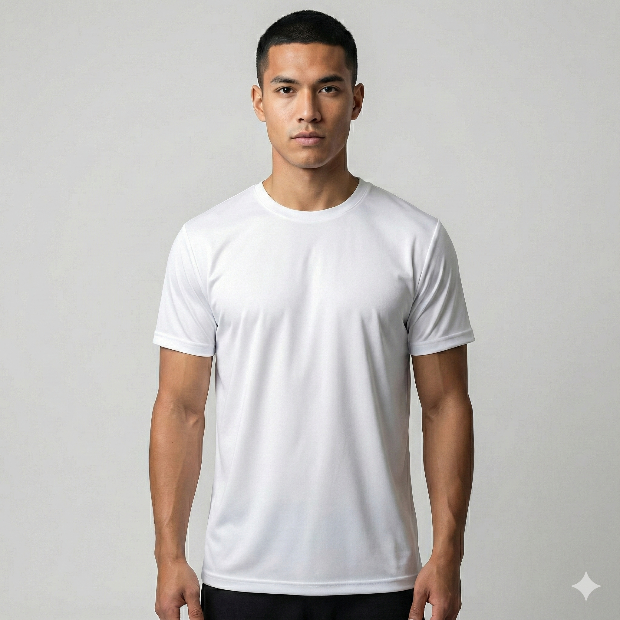 MEN SPORTS T-SHIRT POLYESTER WHITE