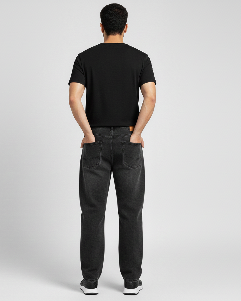 MEN BAGGY FIT JEANS Black | Black Shaded