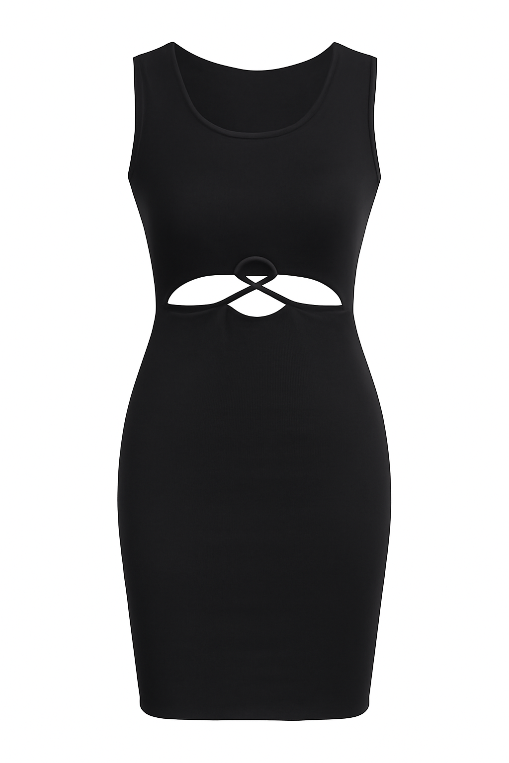 Sleeveless Black Cutout Bodycon Dress