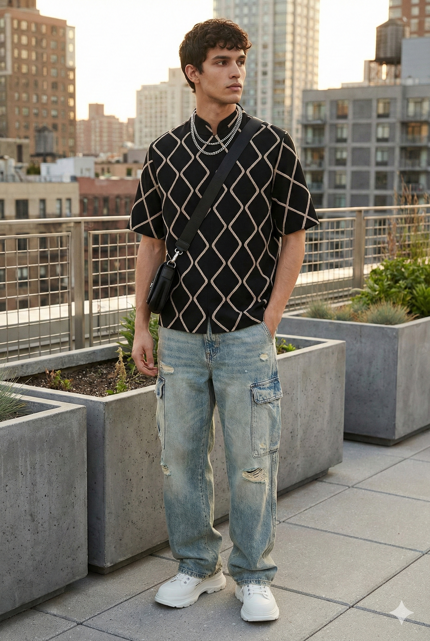  Ascot Black Patterned Shirt