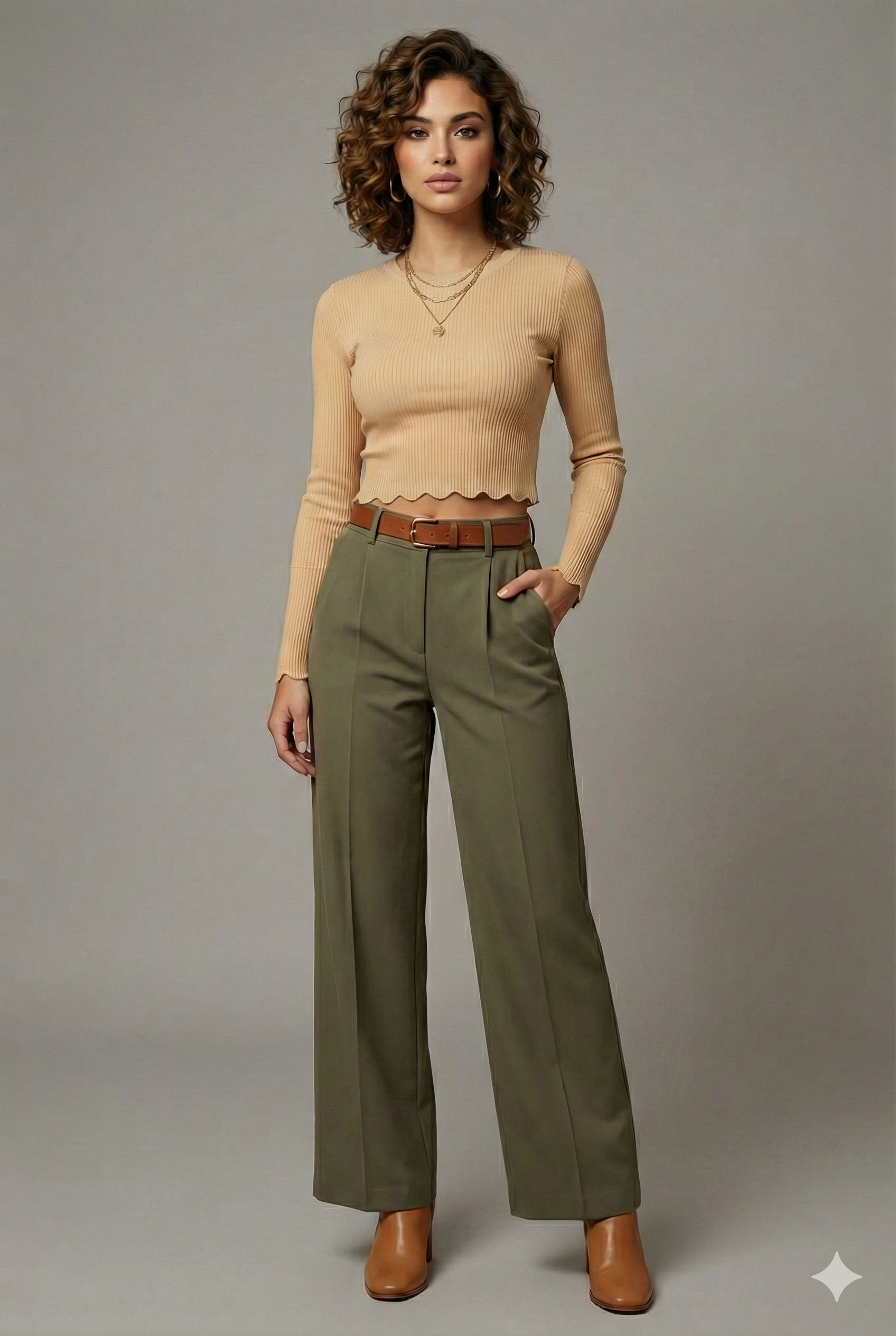 RIBBED HIGH NECK CREAM TOP