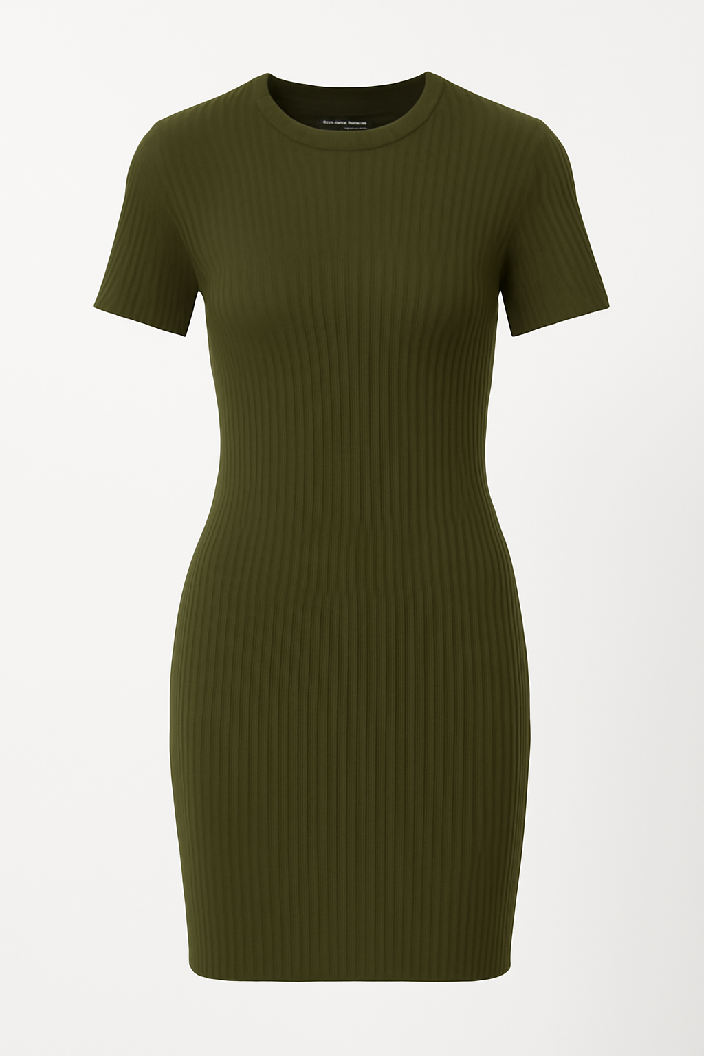 RIBBED BODY-CON DRESS GREEN 