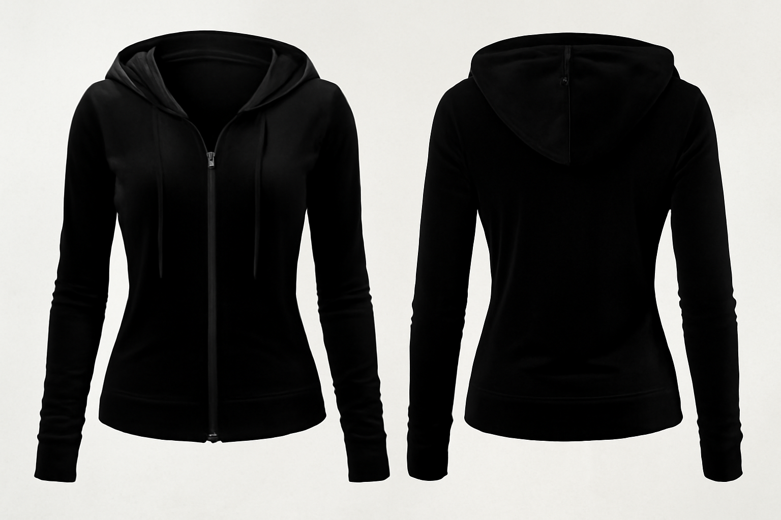 WOMEN VELVET ZIP HOODIE