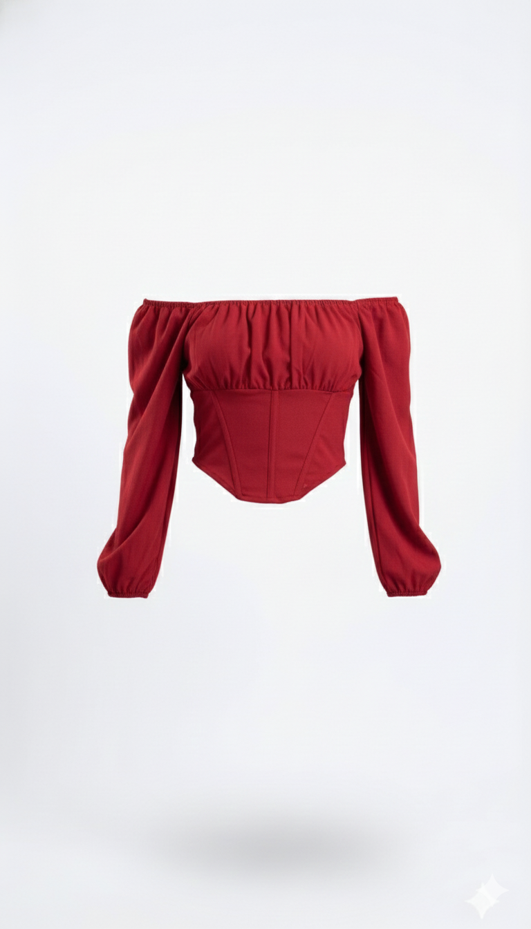 MAROON STYLISH CROP TOP