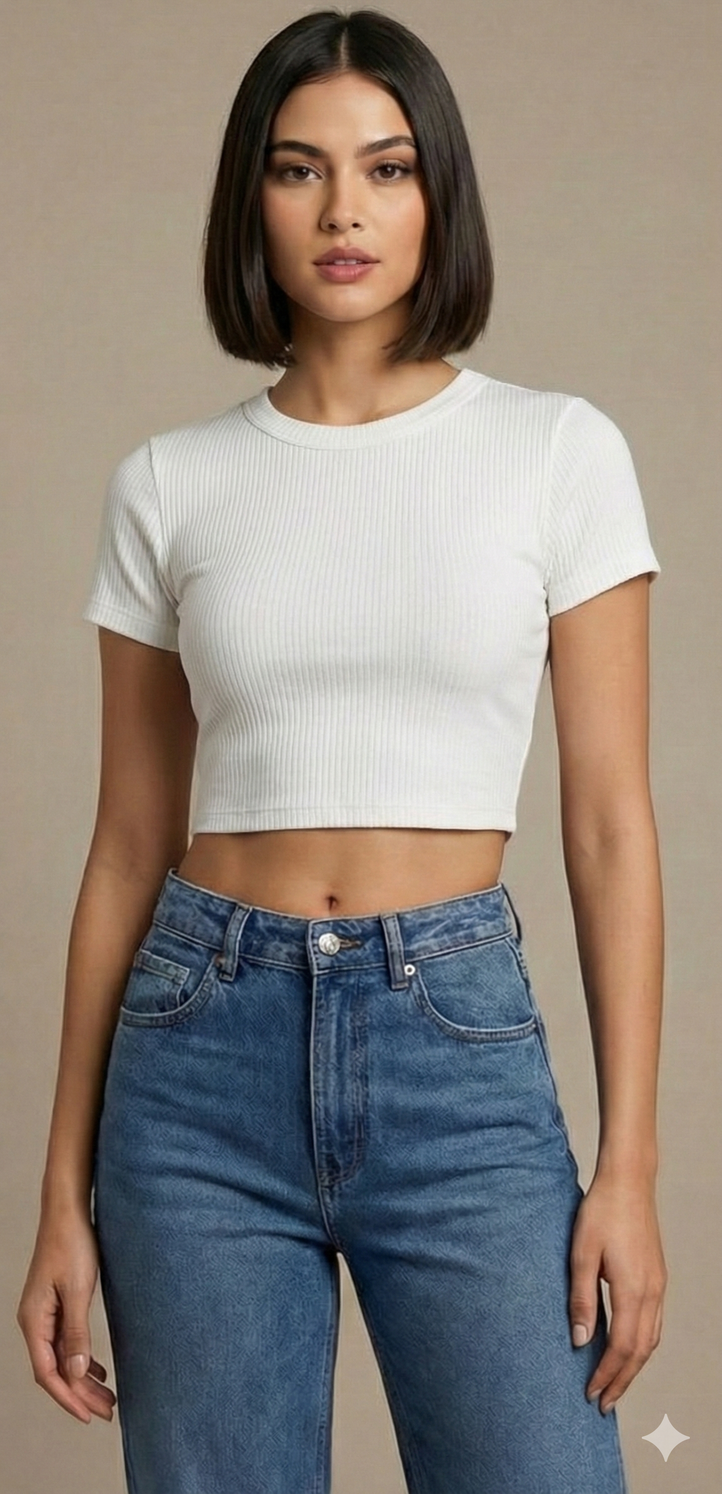 RIBBED WHITE CROP TOP | WHITE