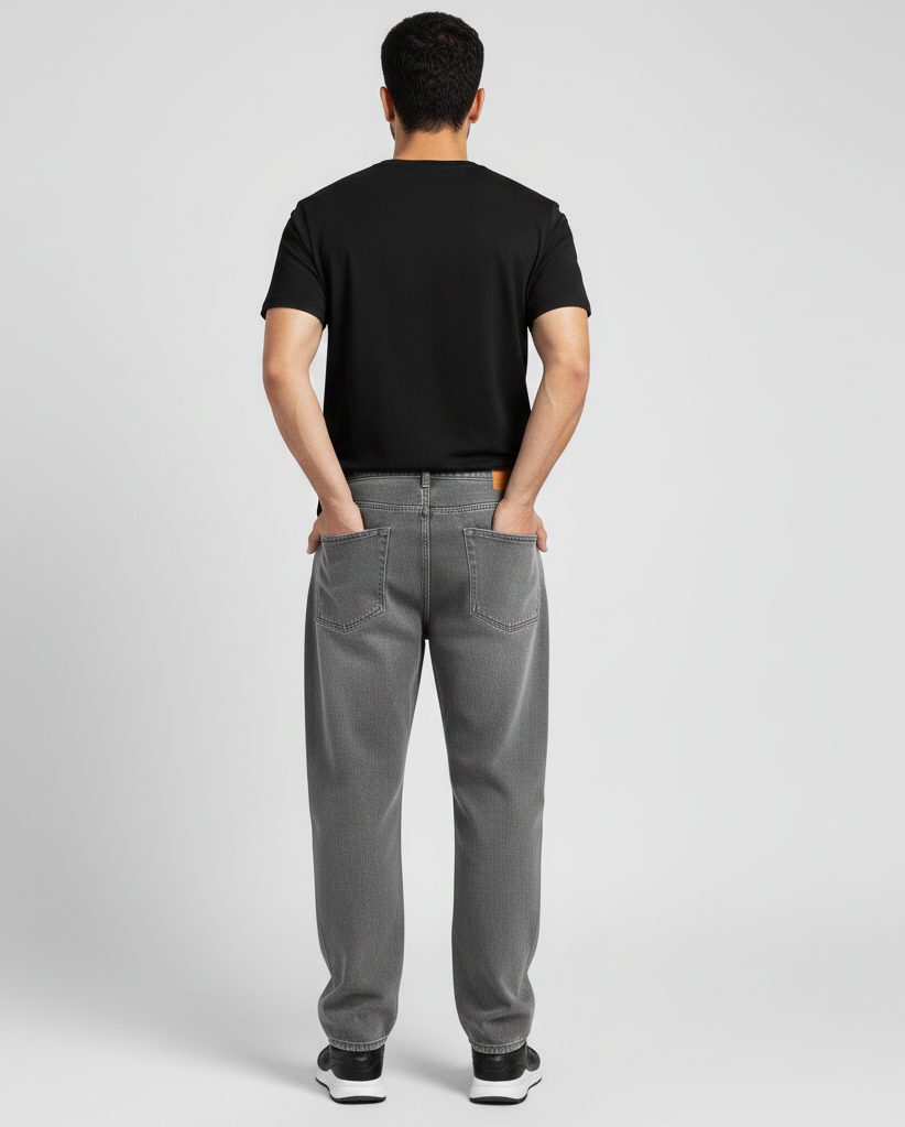 MEN BAGGY FIT JEANS Black | CHARCOAL BLACK