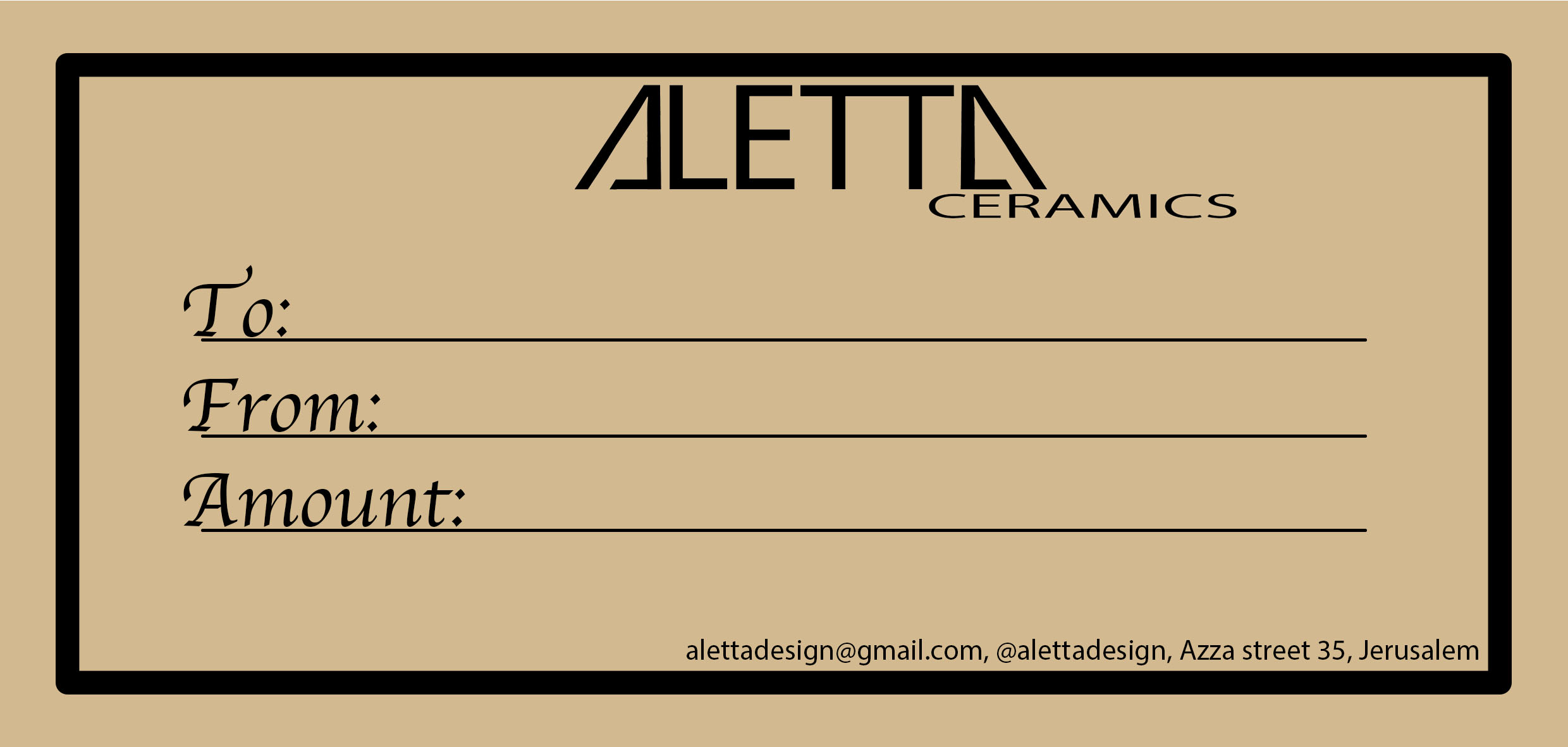 Aletta Ceramics Gift Card