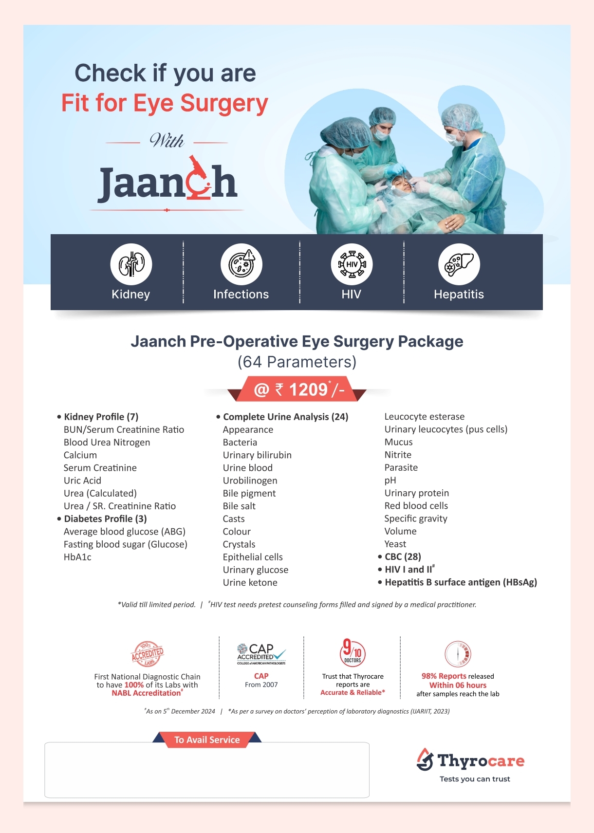 Jaanch Pre-Operative Eye Surgery Package