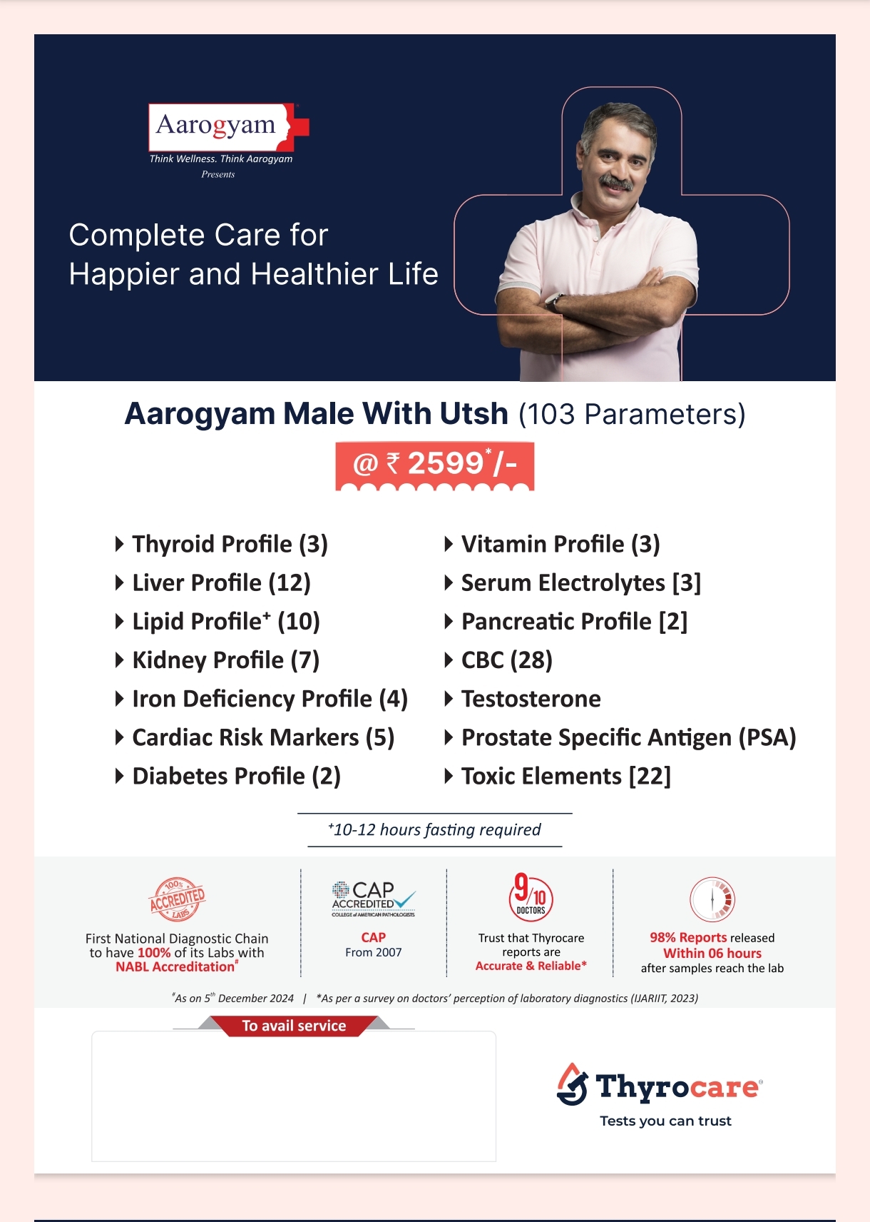 Aarogyam Male With Utsh Health Checkup Package