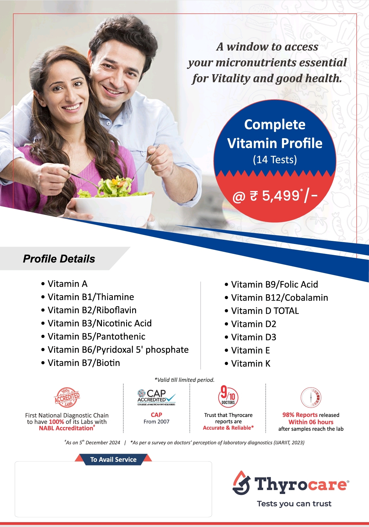 Complete Vitamin Profile (14 Tests)