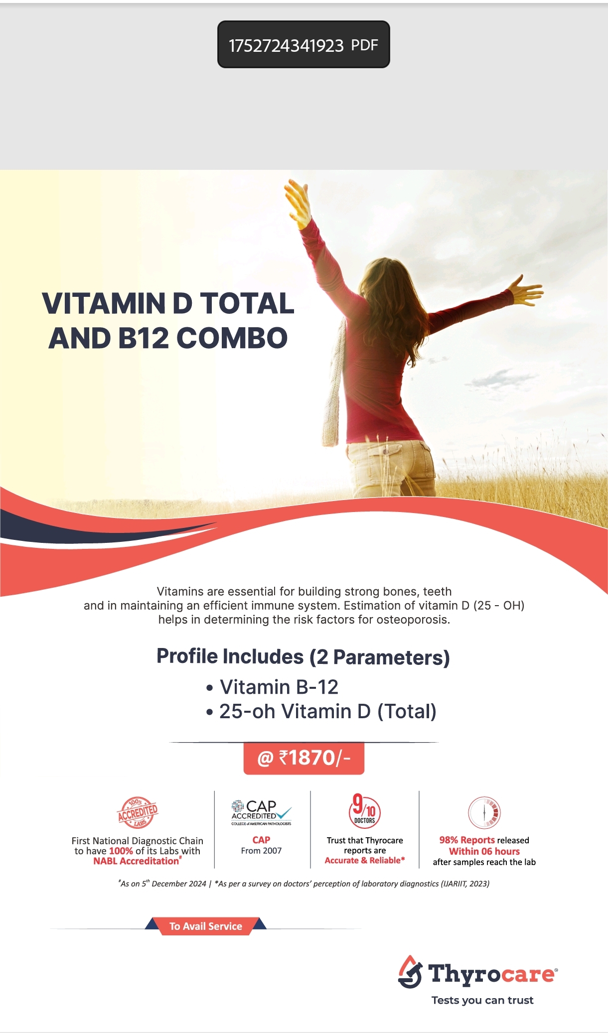 Vitamin D Total and B12 Combo