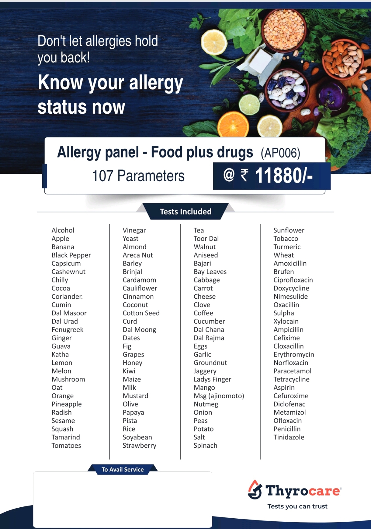Allergy Panel - Food Plus Drugs (AP006)