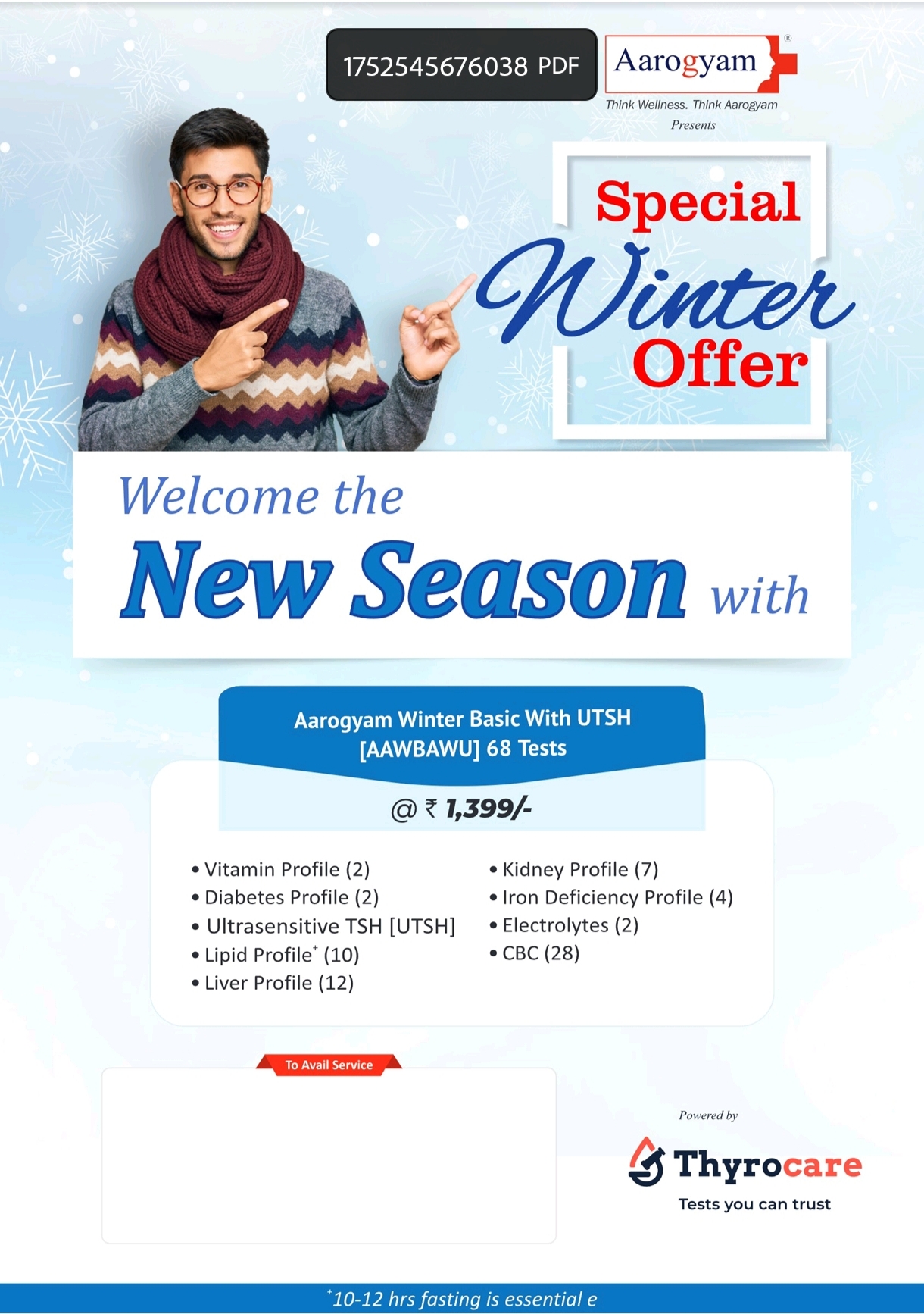 Aarogyam Winter Basic With UTSH Health Test Package
