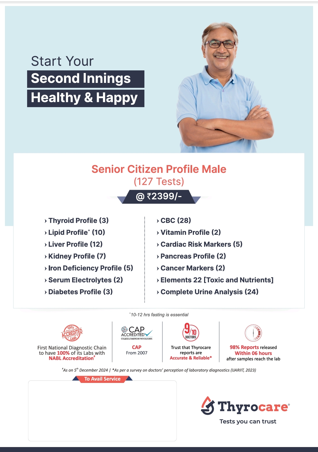 Senior Citizen Profile Male (127 Tests)