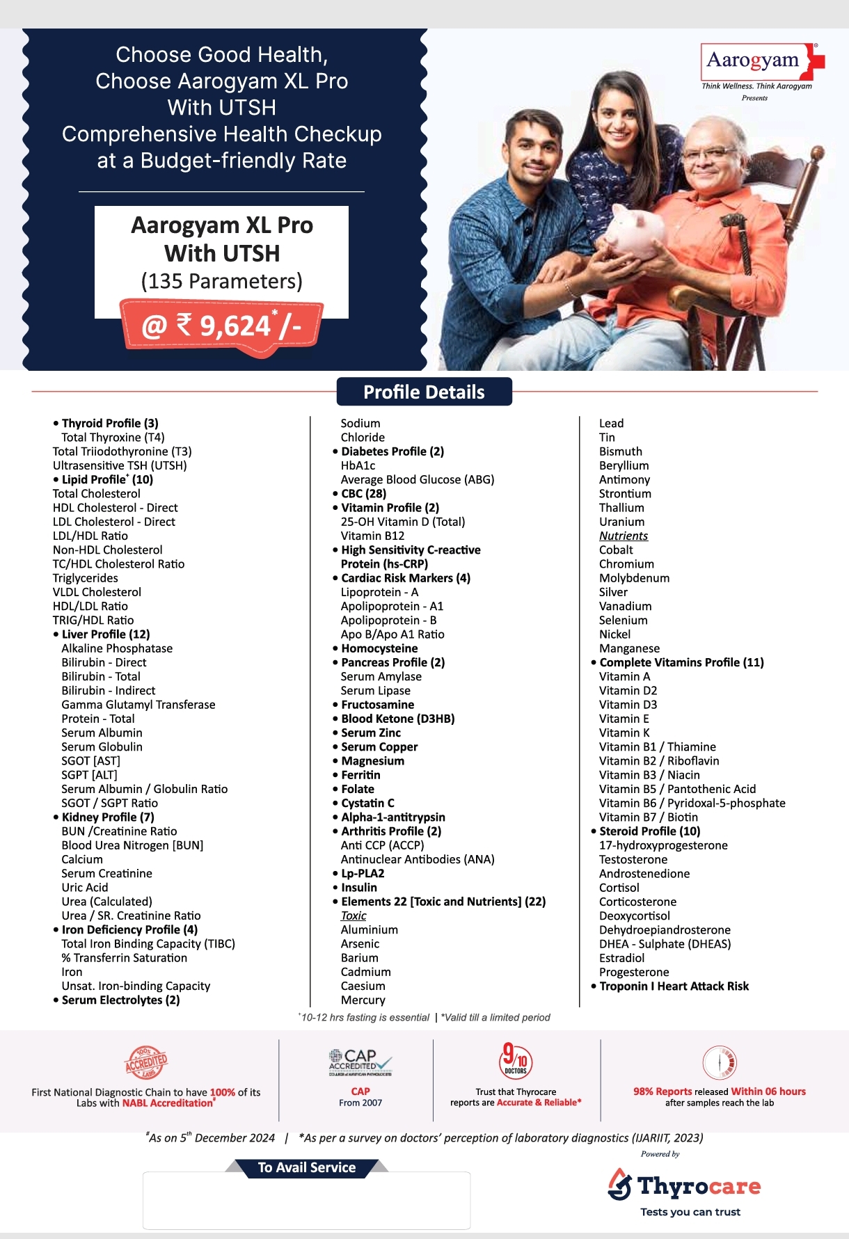 Aarogyam XL Pro With UTSH Health Checkup Package