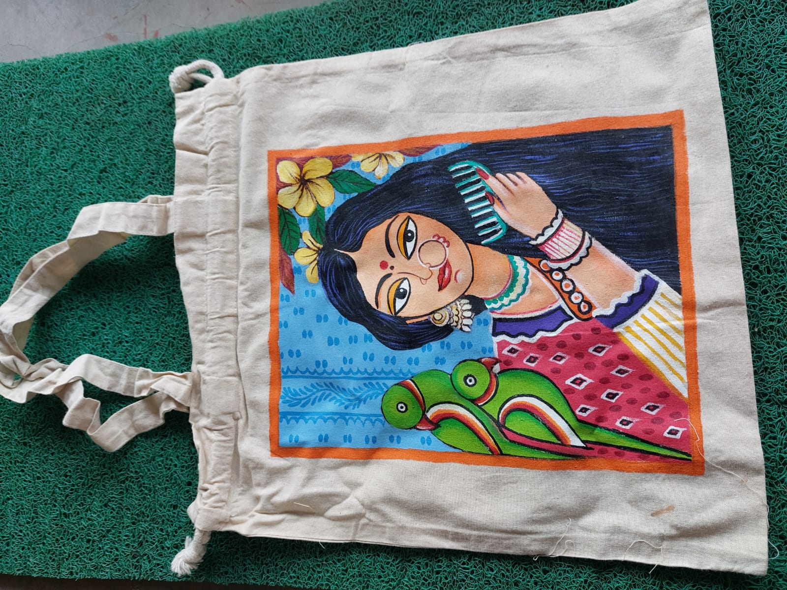 Hand-painted Canvas Tote Bag