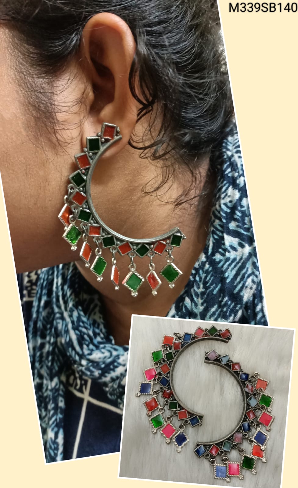 Colorful Geometric Hoop Earrings