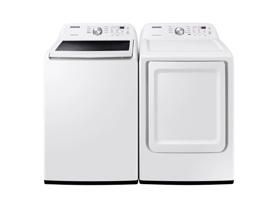 Samsung Top Load Washer & Dryer . First month rental $49.95 + $50 to cover pick up at end of rental $50 security deposit $149.95