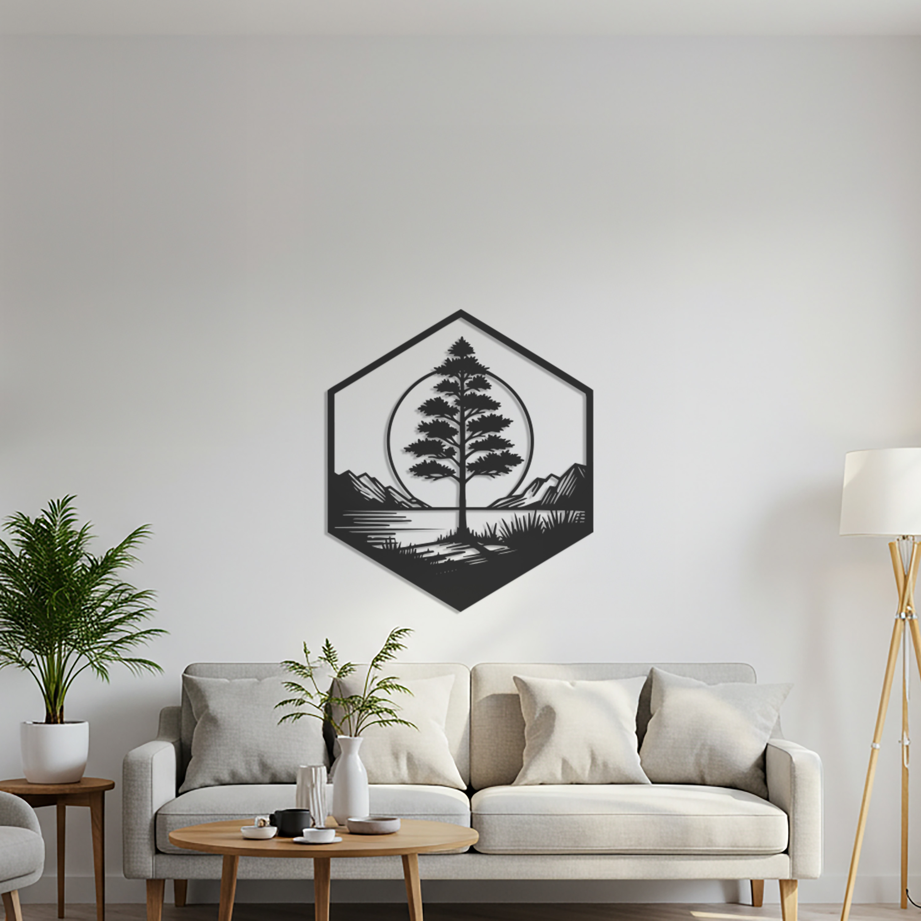 Geometric Tree Metal Wall Art