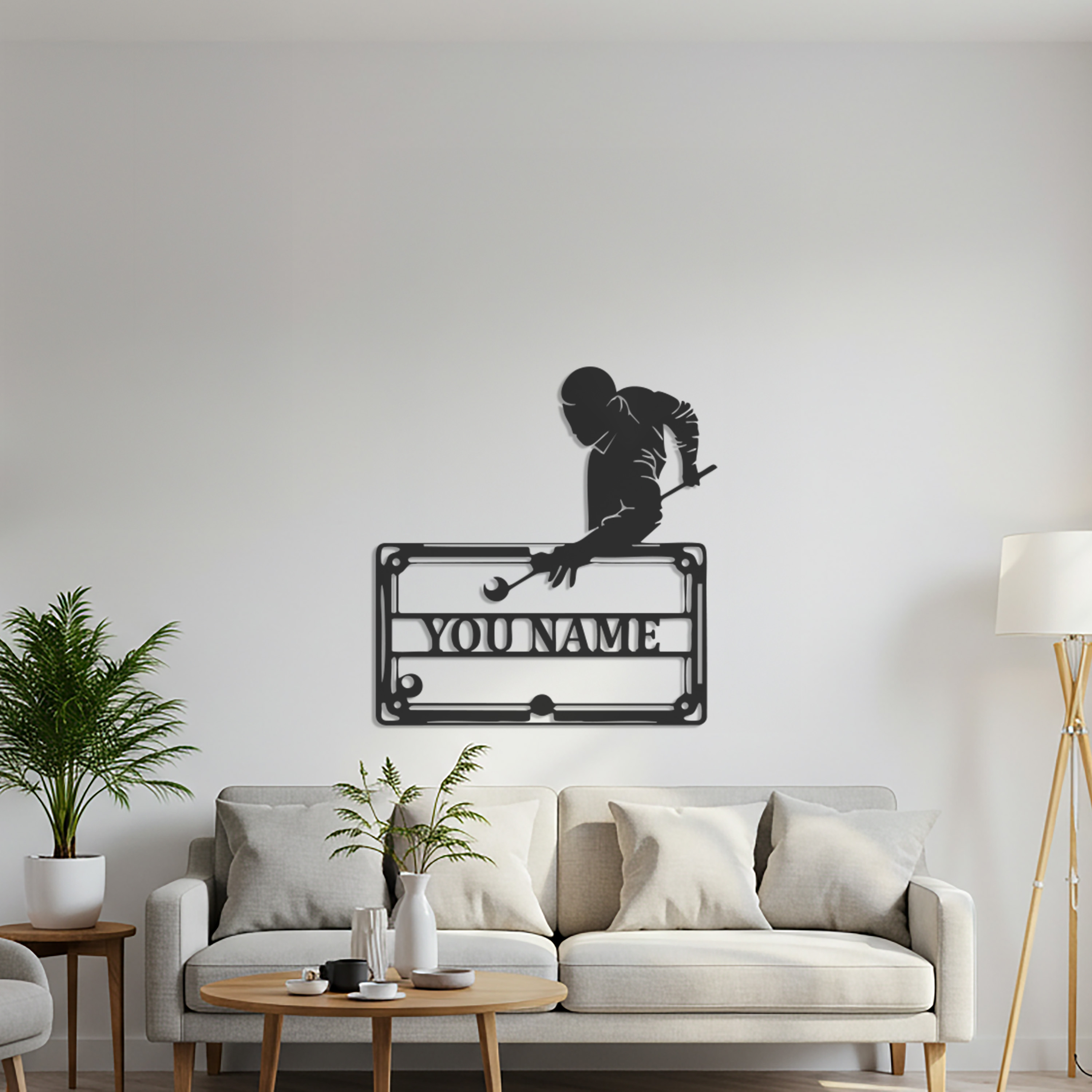 Personalized Billiards Wall Name Plate
