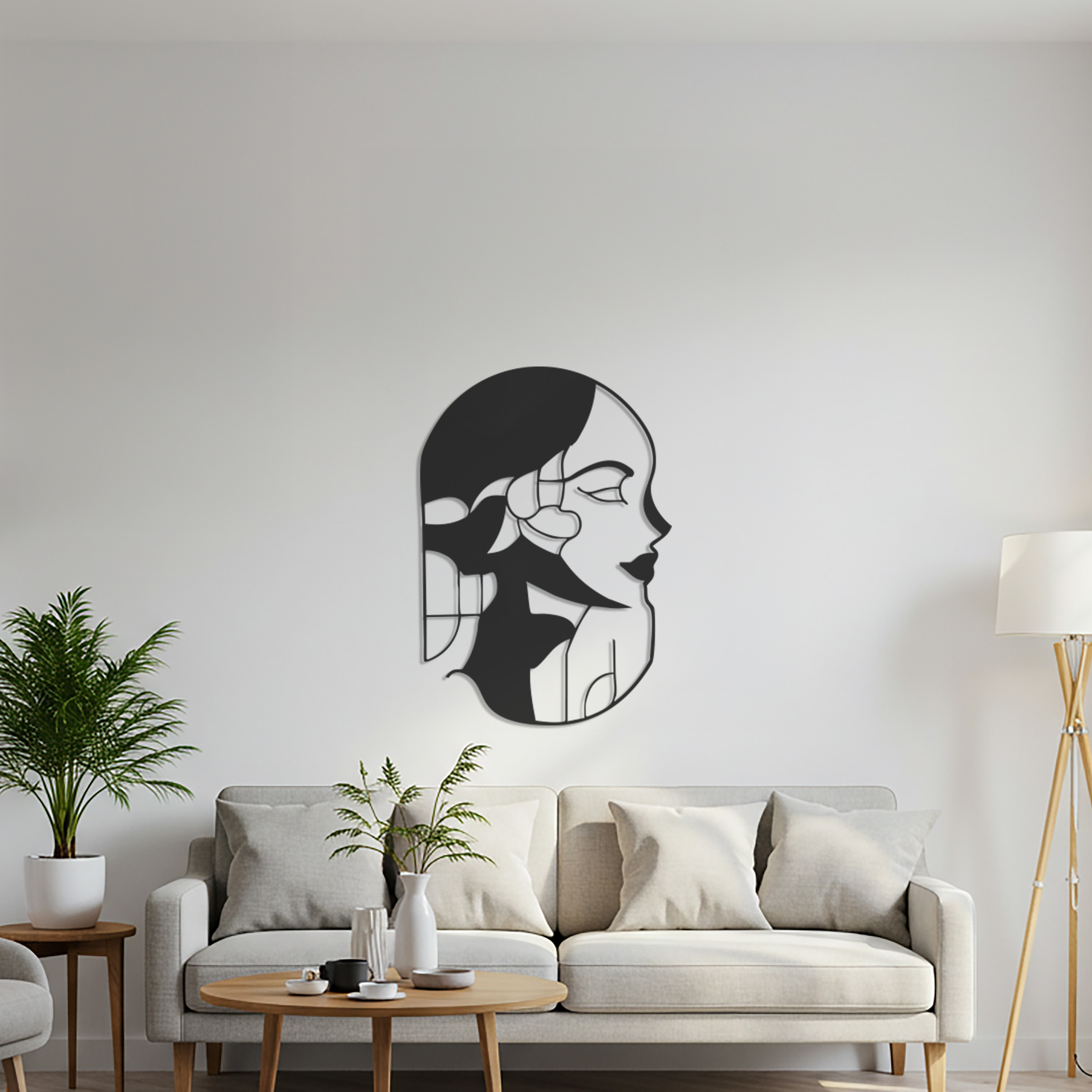Abstract Woman Face Wall Art