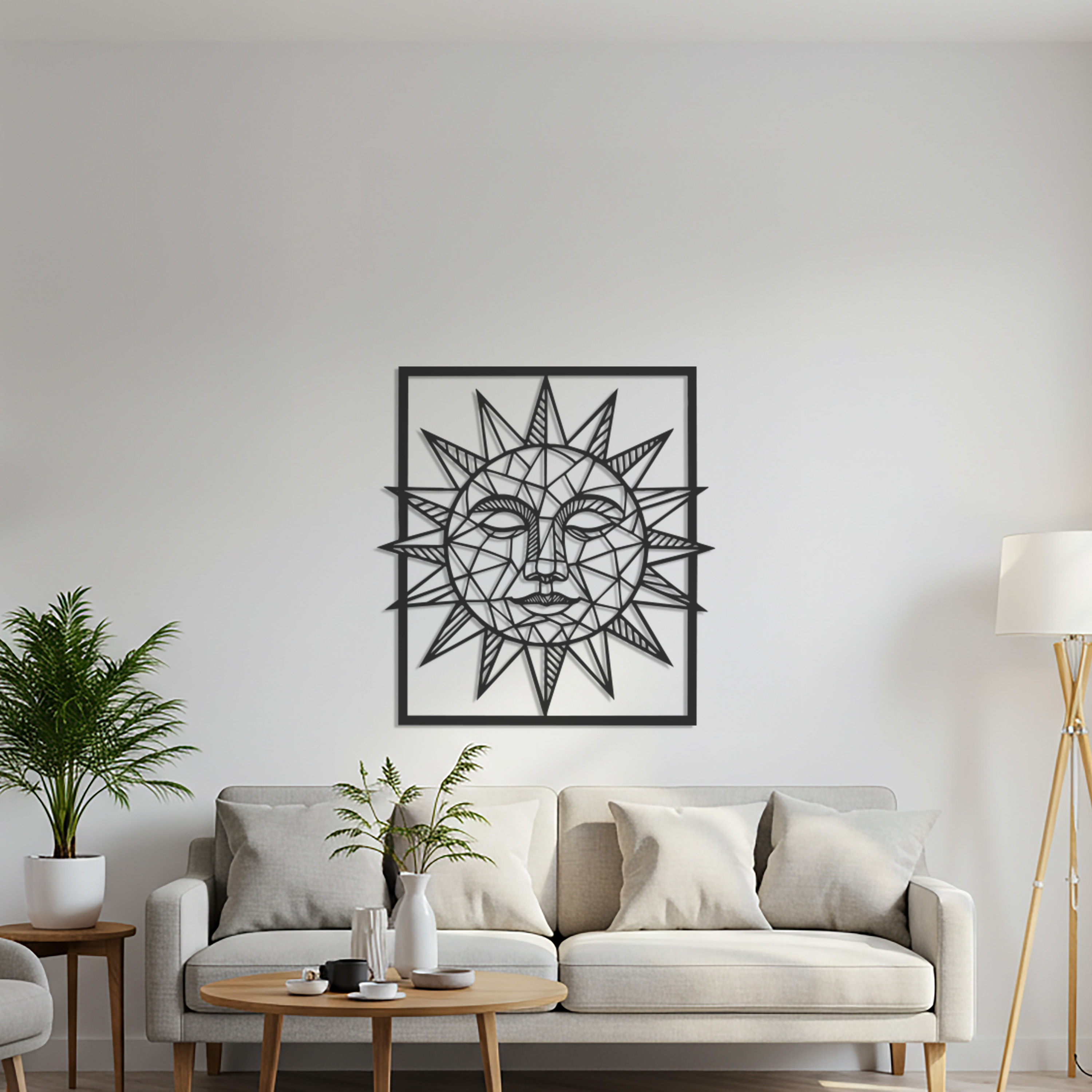 Geometric Sun and Moon Wall Art