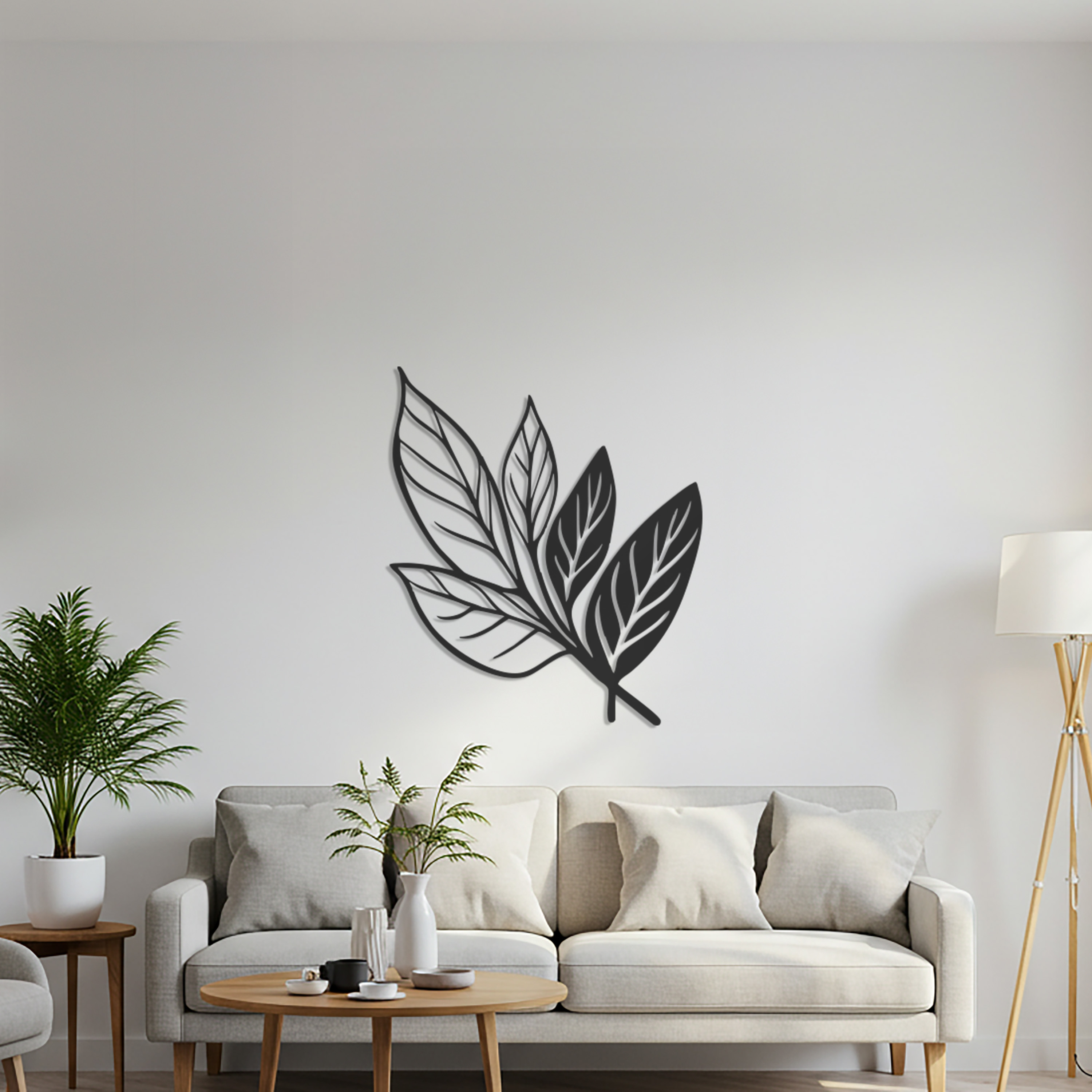 Metal Wall Art with Leaf Design