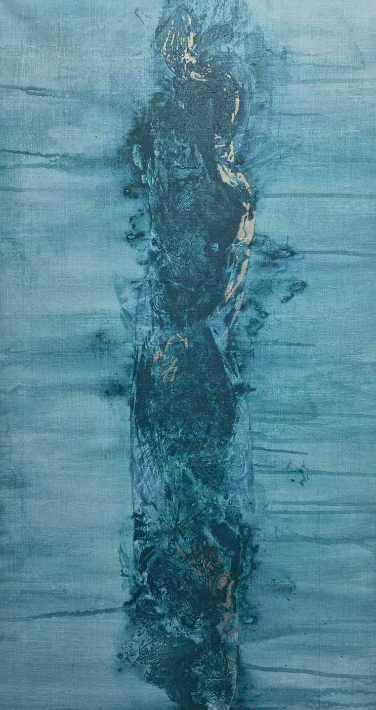 Madeleine Palm, "Orm",  65x116 cm, akryl