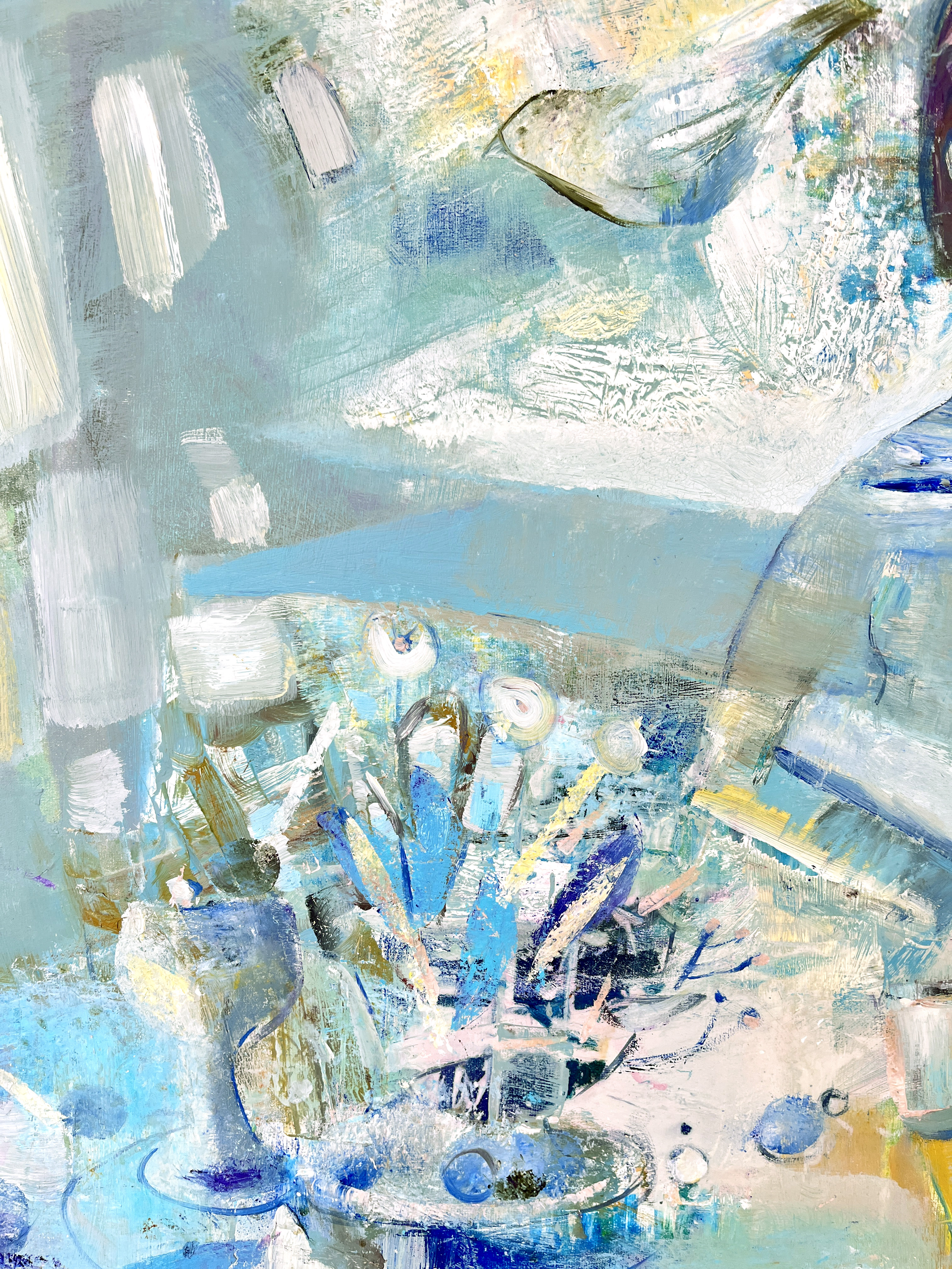 Elen Iv, "Lady with a Bouquet of Flowers", 60x60 cm,  olja