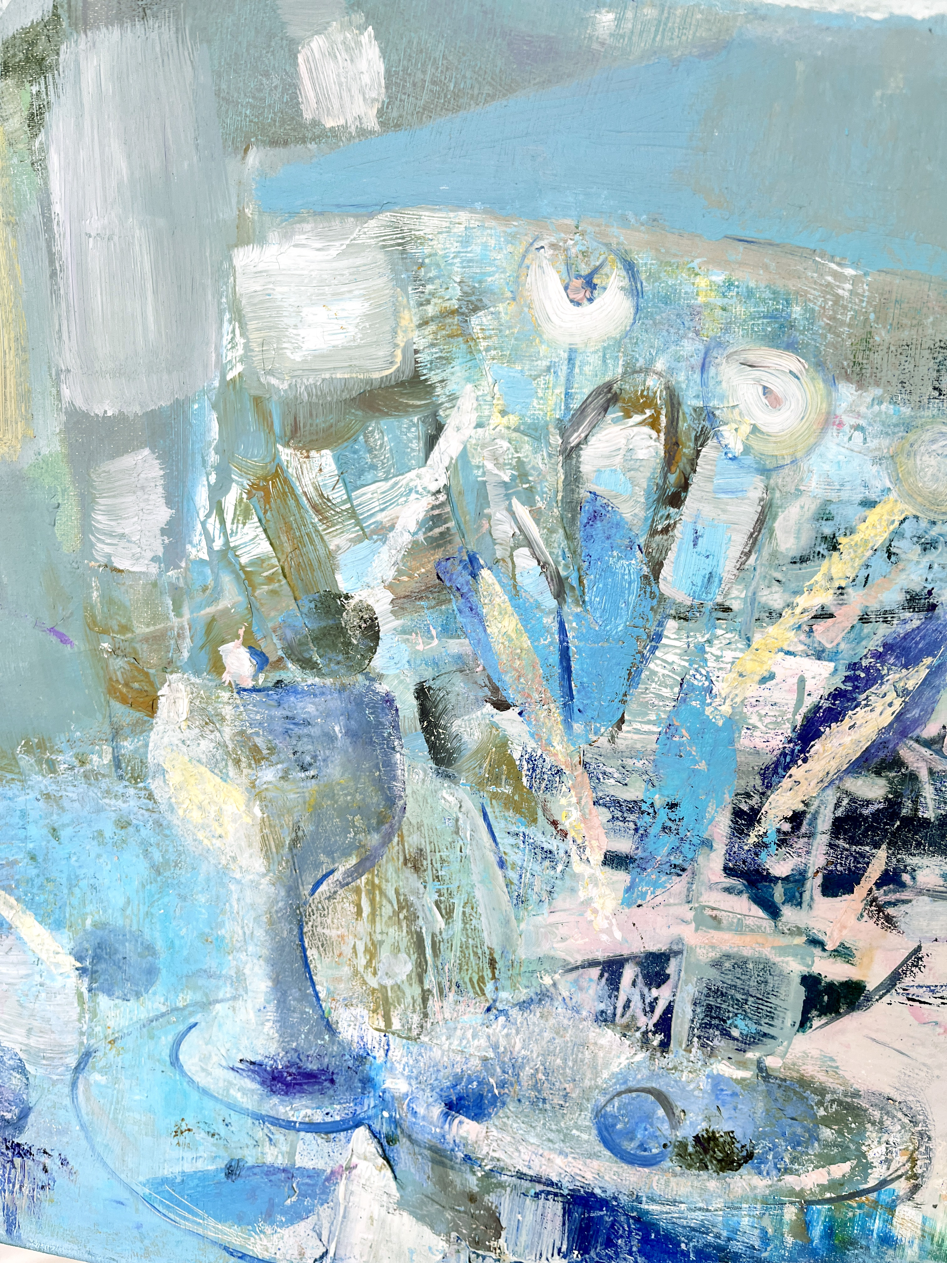 Elen Iv, "Lady with a Bouquet of Flowers", 60x60 cm,  olja