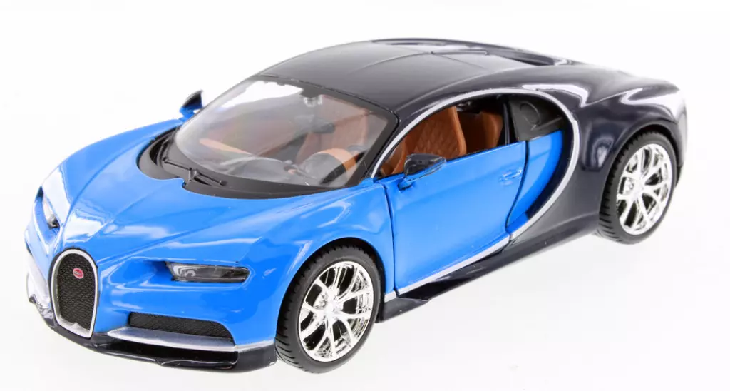 Blue Bugatti Chiron, Diecast Car1/24 Maisto New