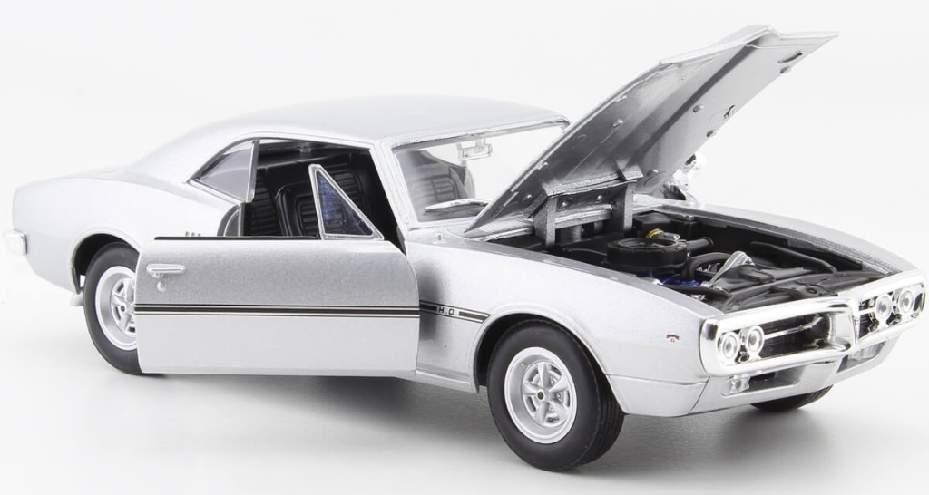 Silver 1967 Pontiac Firebird Diecast Car 1/24 Welly New 